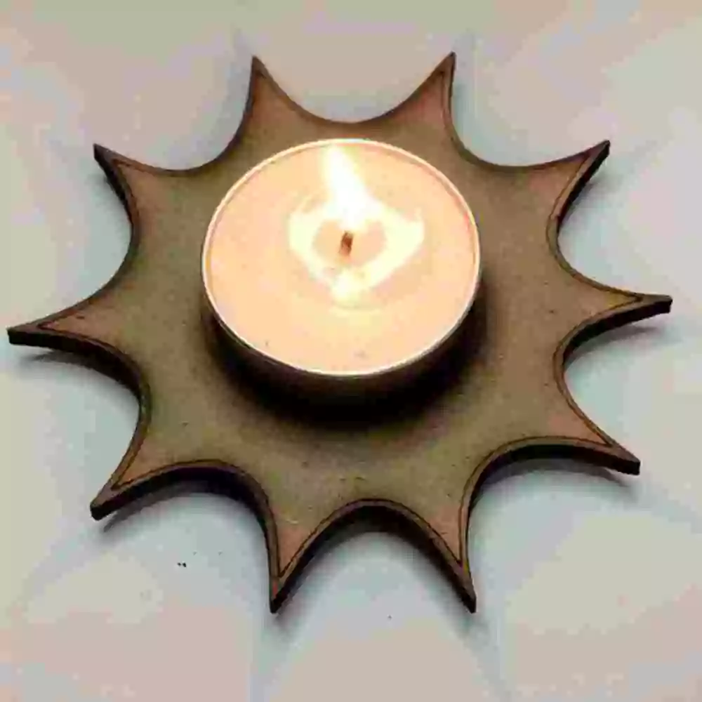 MDF Sun Shaped T-Light Holder Online